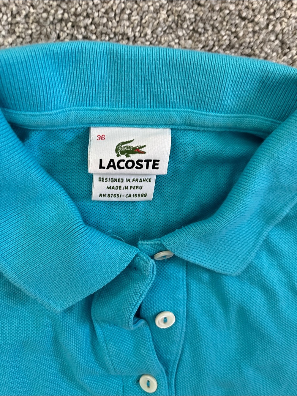 Lacoste Women’s Long Sleeve Polo in Bright Turquoise 36 S - Picture 2 of 3